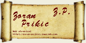 Zoran Prikić vizit kartica